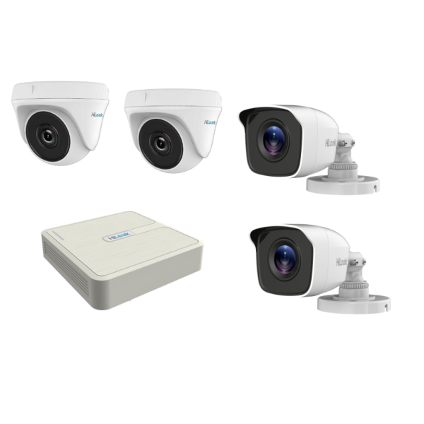 HiLook Kit DVR 4 ports + 2 caméras interne + 2 caméras externe