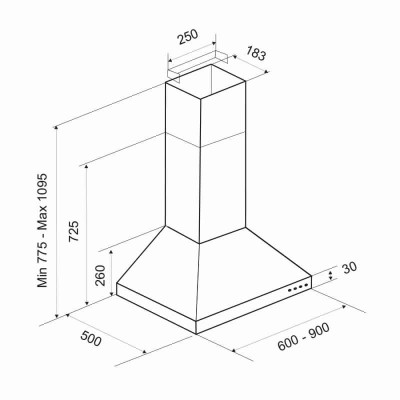 Prix Hotte Pyramidale FOCUS F.605W