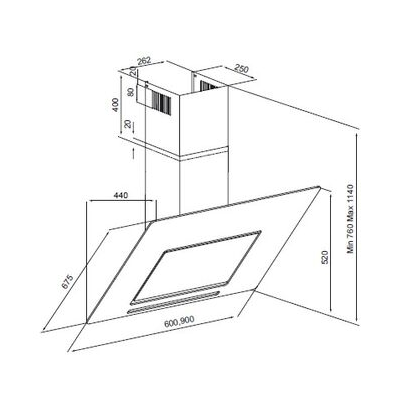 Hotte cheminée inclinée silverline 3261.90 Tunisie