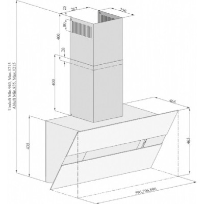 Hotte cheminée inclinée Silverline 3374.90 Tunisie