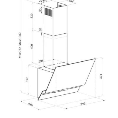 Hotte aspirante inclinée Silverline 3450.90 Tunisie