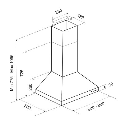 Hotte Pyramidale Focus F.605B Tunisie