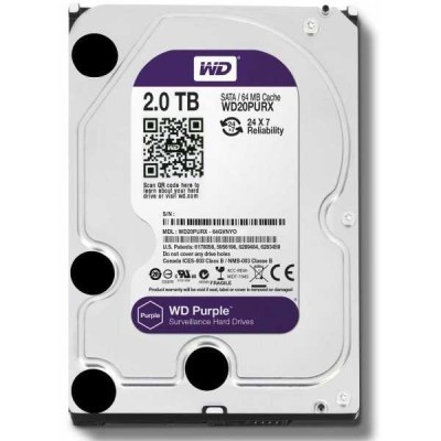 Disque Dur Interne 3.5\" Pour Video Surveillance WD Purple 2 To