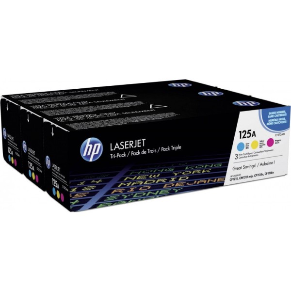 Pack de 3 toners LaserJet HP 125A