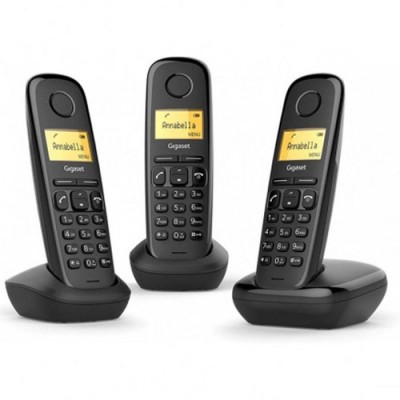 TRIO DE TÉLÉPHONES DECT SANS FIL GIGASET A170 - NOIR