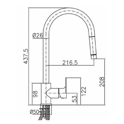 Mitigeur Evier Cuisine,SMART 110 W, Blanc, Tunisie