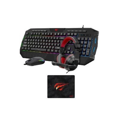 KIT GAMER HAVIT 4 EN 1 ( CLAVIER + SOURIS +TAPIS+CASQUE )-Tunisie 