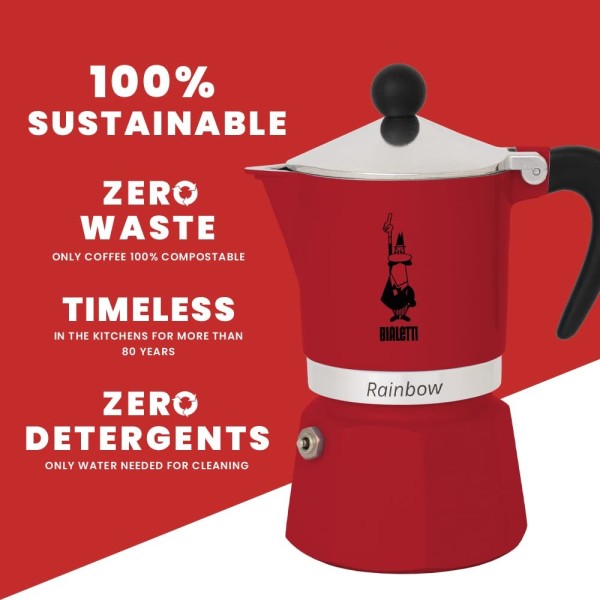 BIALETTI Rainbow Rossa 1Tasse 